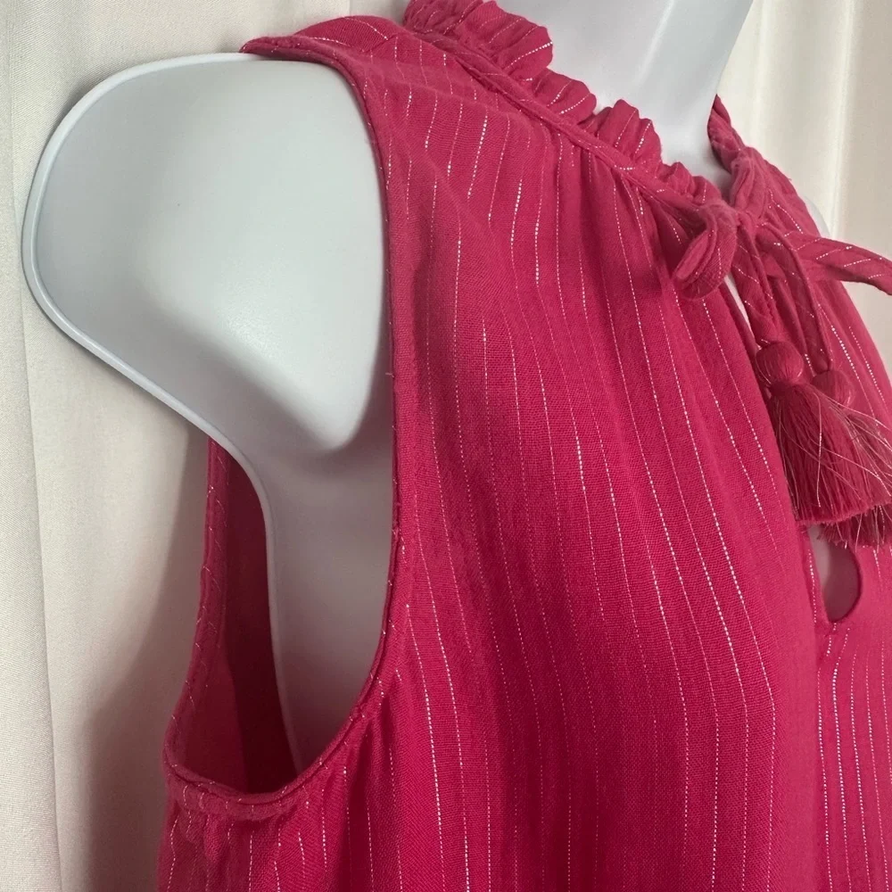 J.Crew Pink Tiered Sleeveless Dress w/ Tassel Ties | Size S (1132)